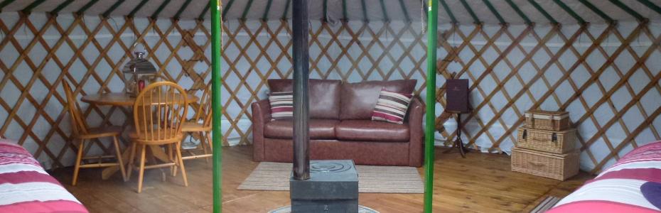 Inside our camping Yurt. Inside one of our luxury Yurts. Keld, Yorkshire Dales